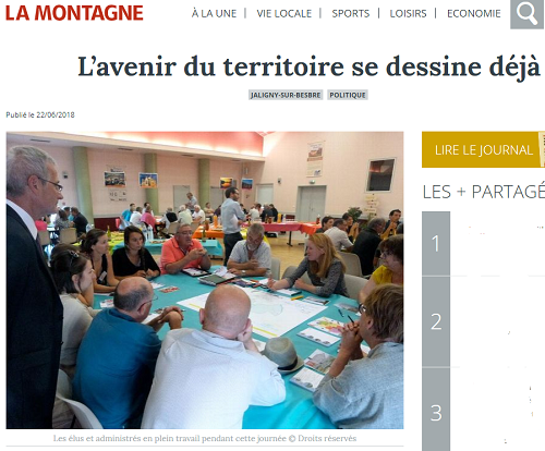 article de la presse locale sur les ateliers menés avec la communauté de communes Entr Allier Besbre et Loire
