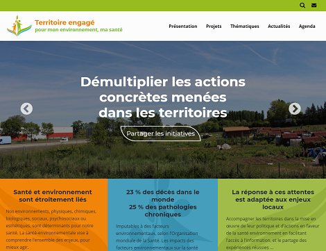 Page d'accueil de la plateforme Santé Environnement