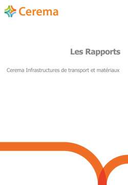 les rapports - Cerema infrastructures de transport et matériaux