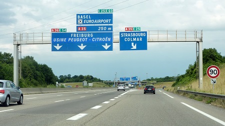 Entrée sur l'A 35 par l'A 36