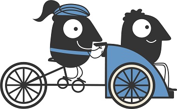 personnages semaine de la mobilité en vélo cargo