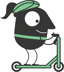 personnage en trottinette 