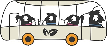 personnages semaine de la mobilité dans un bus