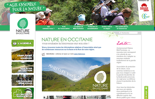 capture d'écran du site Nature en Occitanie