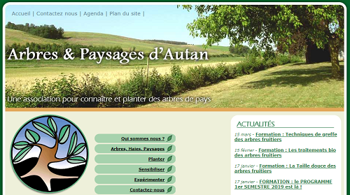 capture d'écran du site Arbres et paysages d'Autan
