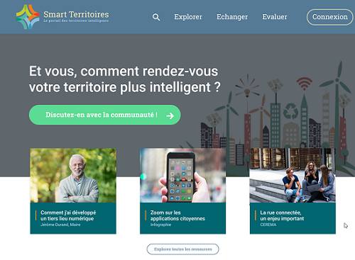 Capture d'écran de la plateforme sur la ville intelligente