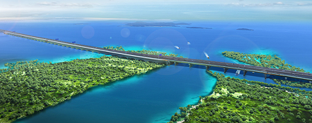Projet de route traversant des iles Umm Latifa