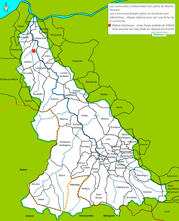 Carte du bassin versant de la Nive