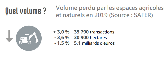 + 3% de transactions, moins 30.000 hectares en 2019