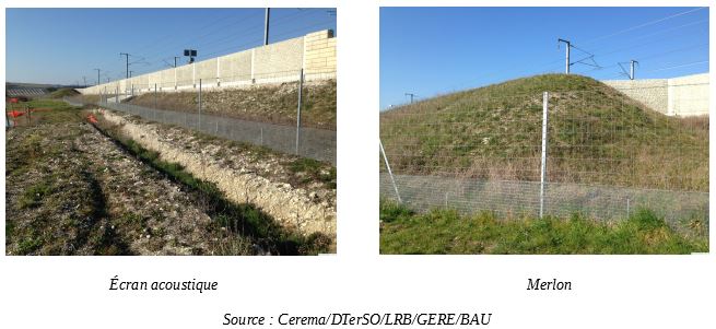 Ecran acoustique et merlon