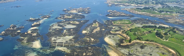 vue de l'archipel de Bréhat avec des petites iles