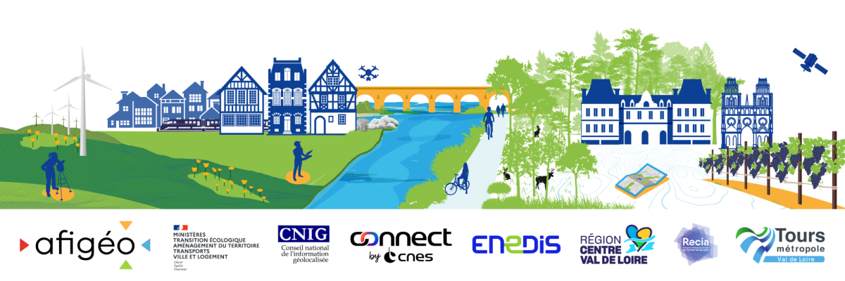 visuel geodatadays avec les partenaires de l'évènement