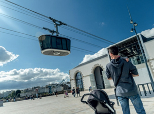 le téléphérique brestois à l’arrivée aux Ateliers des Capucins. Source : Brest métropole