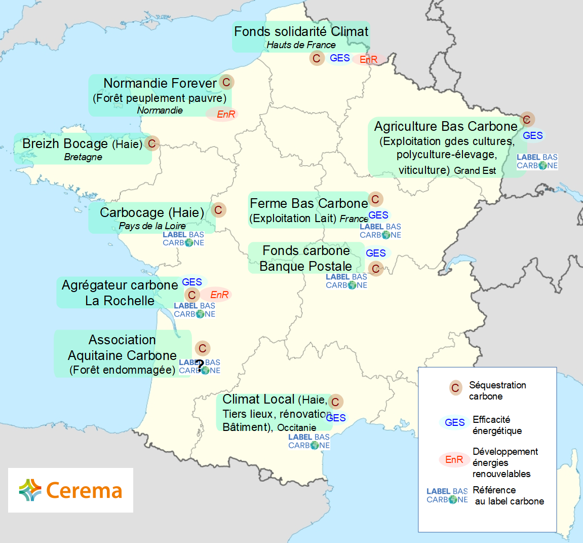 Carte benchmarck fonds carbone locaux