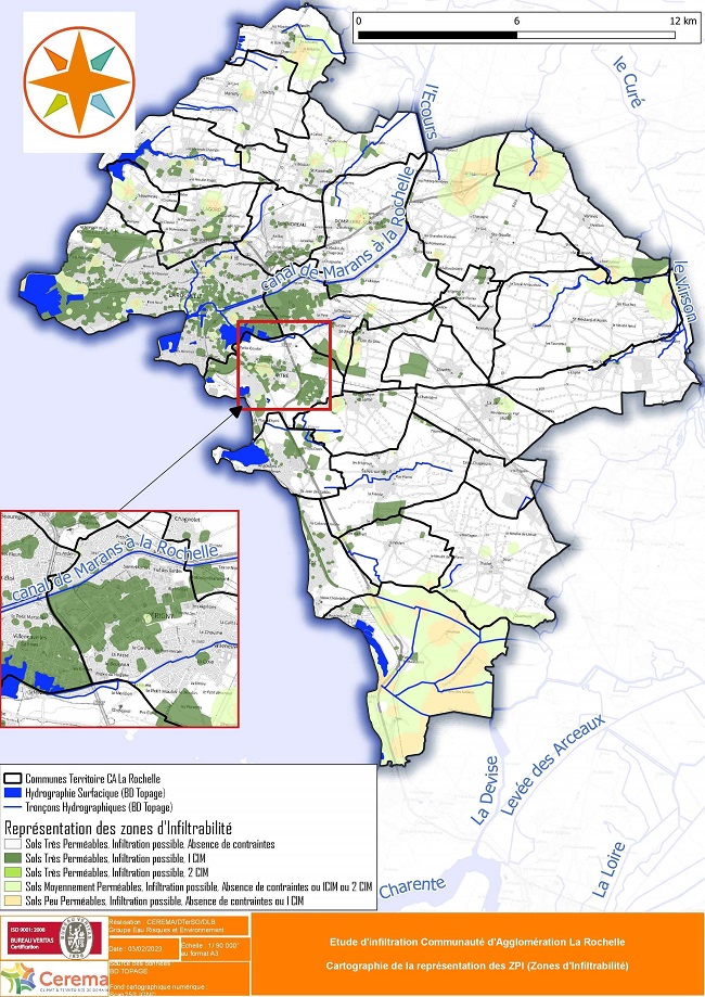 Carte des zones potentiellement infiltrables (ZPP) Source : CEREMA