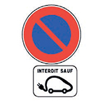 Le panneau réglementaire complété avec le panonceau M6i