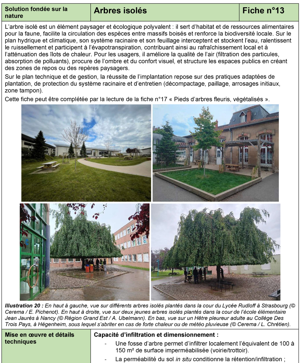 23 fiches techniques dédiées à la désimperméabilisation et à la végétalisation des cours de lycée