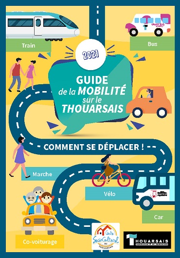 Affiche d'un guide des mobilités dans une collectivités de territoire peu dense