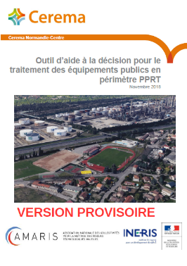 couverture du guide "outil d'aide à la décision pour le traitement des équipements publics en périmètre PPRT"