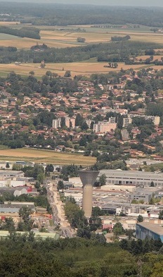 implantation commerciale et vue d'une zone commerciale