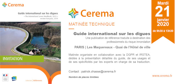 invitation Cerema présentation du Guide international sur les digues