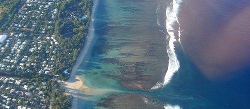 vue aérienne de la cote de la Réunion