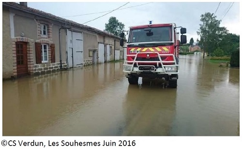 Intervention du SDIS lors d'une inondation en juin 2016