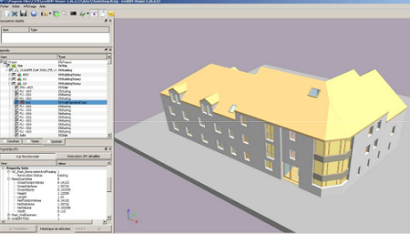 Copie d'écran de la maquette numérique d'un bâtiment