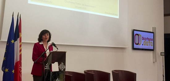 Carole Delga lors du lancement de data Occitanie