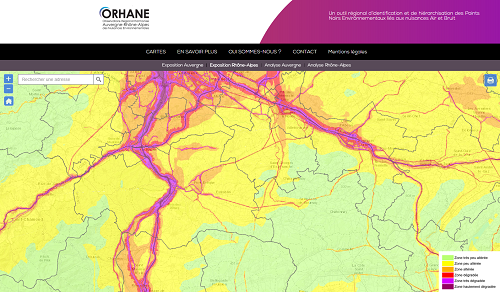 Capture d'écran de la visualisation de la carte sur Orhane