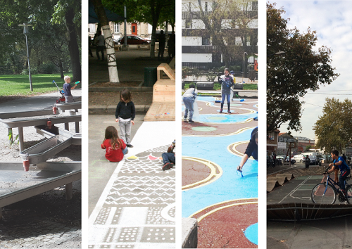 panneaux ludiques : enfants dans la ville