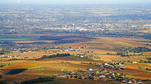 vue d'un paysage rural de plaine à l'automne 