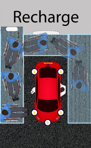 Mouvements dans le cas d'un stationnement avec recharge