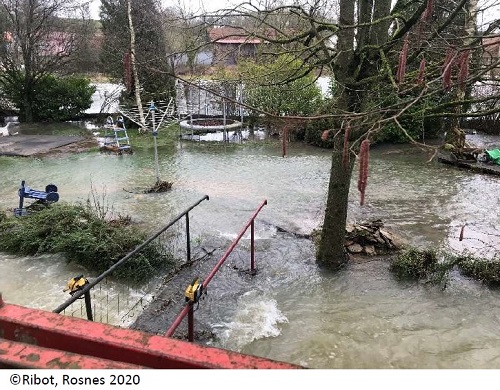 Intervention à Rosnes en 2020 lors d'une inondation