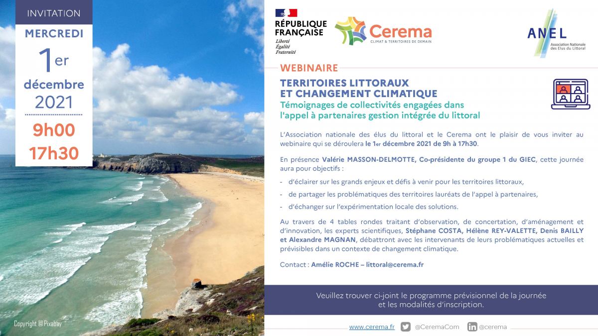 Des retours d’expérience sur la gestion durable du littoral : le replay du webinaire Cerema- ANEL, 1er décembre 2021