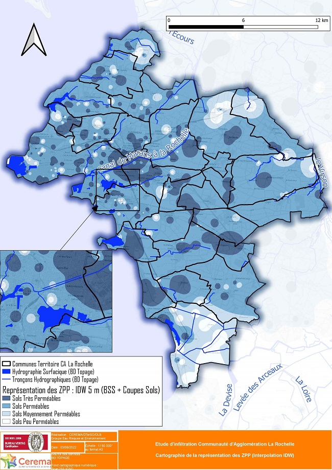 Carte des zones potentiellement perméables (ZPP) Source : CEREMA