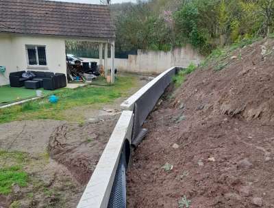 Eboulement à l'arrière d'une habitation