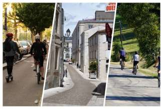 3 photos en ville à vélo
