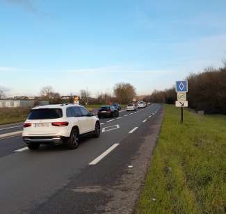 voie réservée au covoiturage sur une voie structurante à Nantes