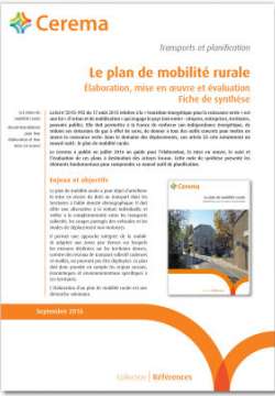 Le Plan de mobilité rurale - Élaboration, mise en œuvre et évaluation - fiche de synthèse