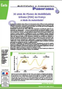 Mobilidades e Transportes : Panorama n°27, 30 anos de Planos de Mobilidade Urbana (PDU) na França A idade da maturidade ? 