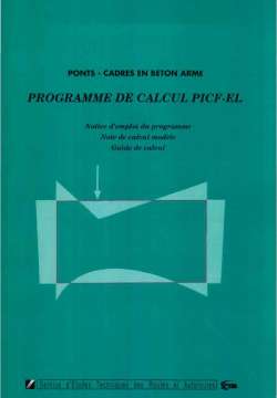 Ponts-cadres en béton armé - programme de calcul PICF-EL - Guide de calcul