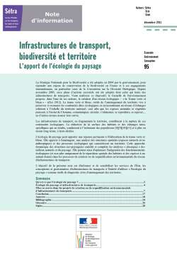 Infrastructures de transport, biodiversité et territoire - L'apport de l'écologie du paysage