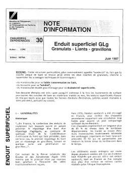 Enduit superficiel GLg : granulats - liants - gravillons