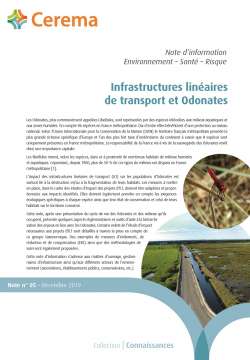 Infrastructures linéaires de transport et Odonates