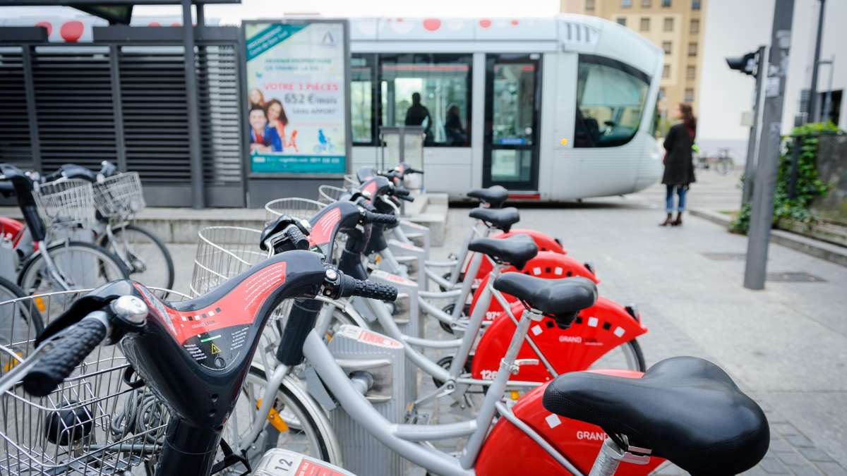 Station de vélos en libre service à Lyon