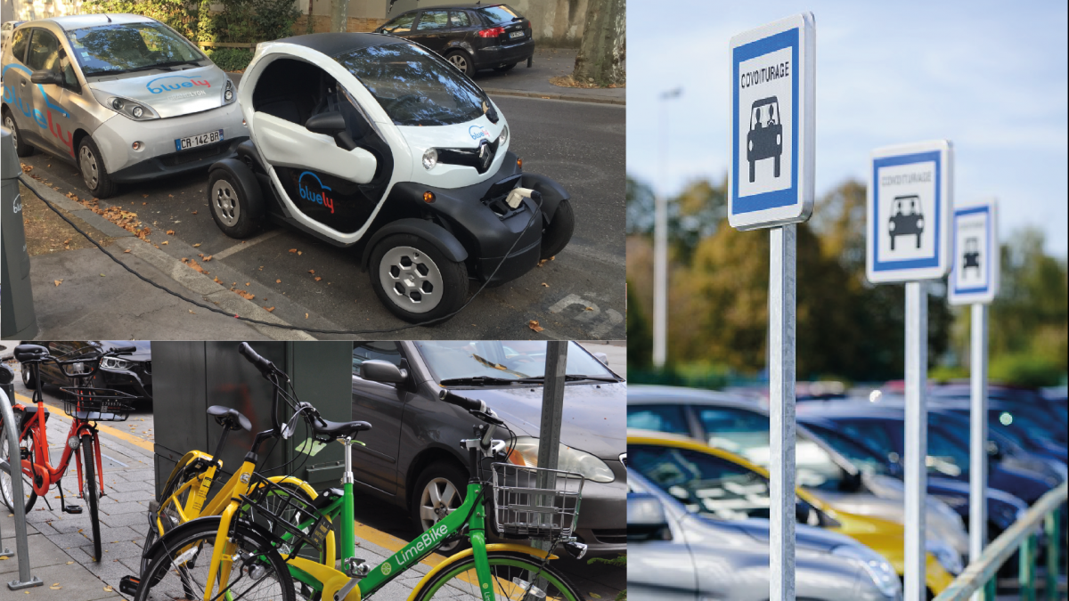 Nouveaux services de mobilité : autopartage, vélos libre service, covoiturage