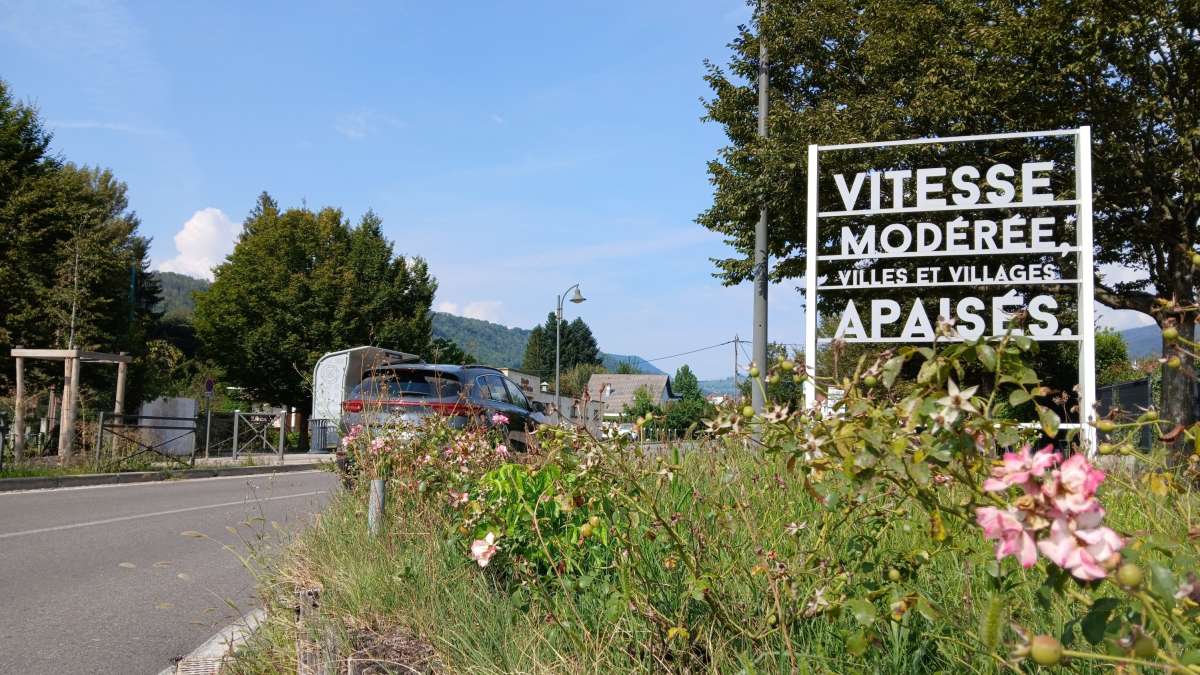 Panneau Vitesse modérée - Villes et villages apaisés