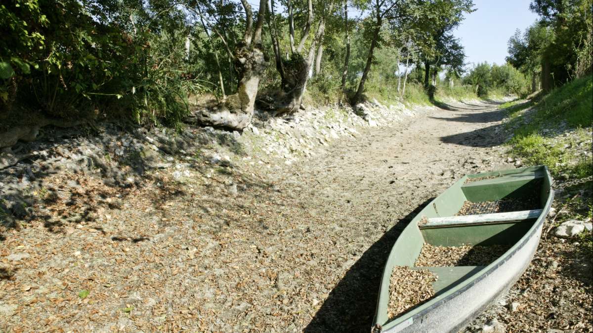 Etiage d'un cours d'eau dans le marais Poitevin