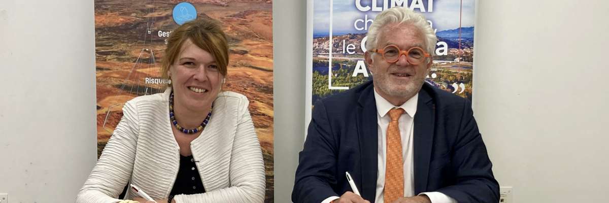 Catherine Lagneau, Présidente Directrice Générale du BRGM et Pascal Berteaud, Directeur général du Cerema